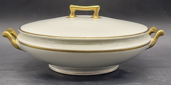 Signed White Porcelain Serving Tureen W/ Lid