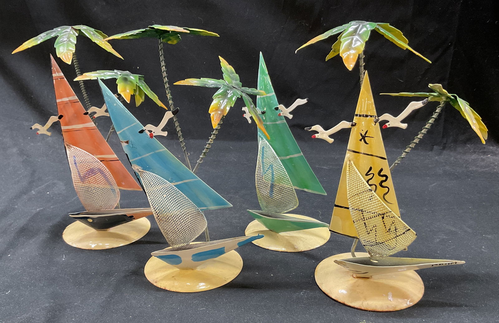 Set 4 Vtg Tropical Breeze Enameled Metal Figurines (1 of 7)