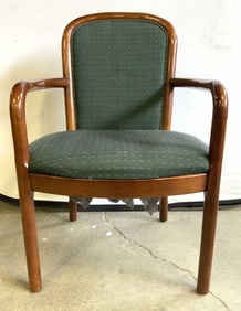 BERNHARDT Vntg Wooden Uph Armchair