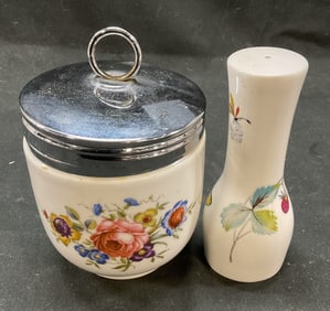 Set 2 Royal Worcester Eng Porc Egg Coddler Shaker