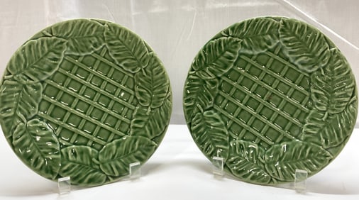 Pr BORDALLO PINHEIRO Cabbage Leaf Plates PORTUGAL