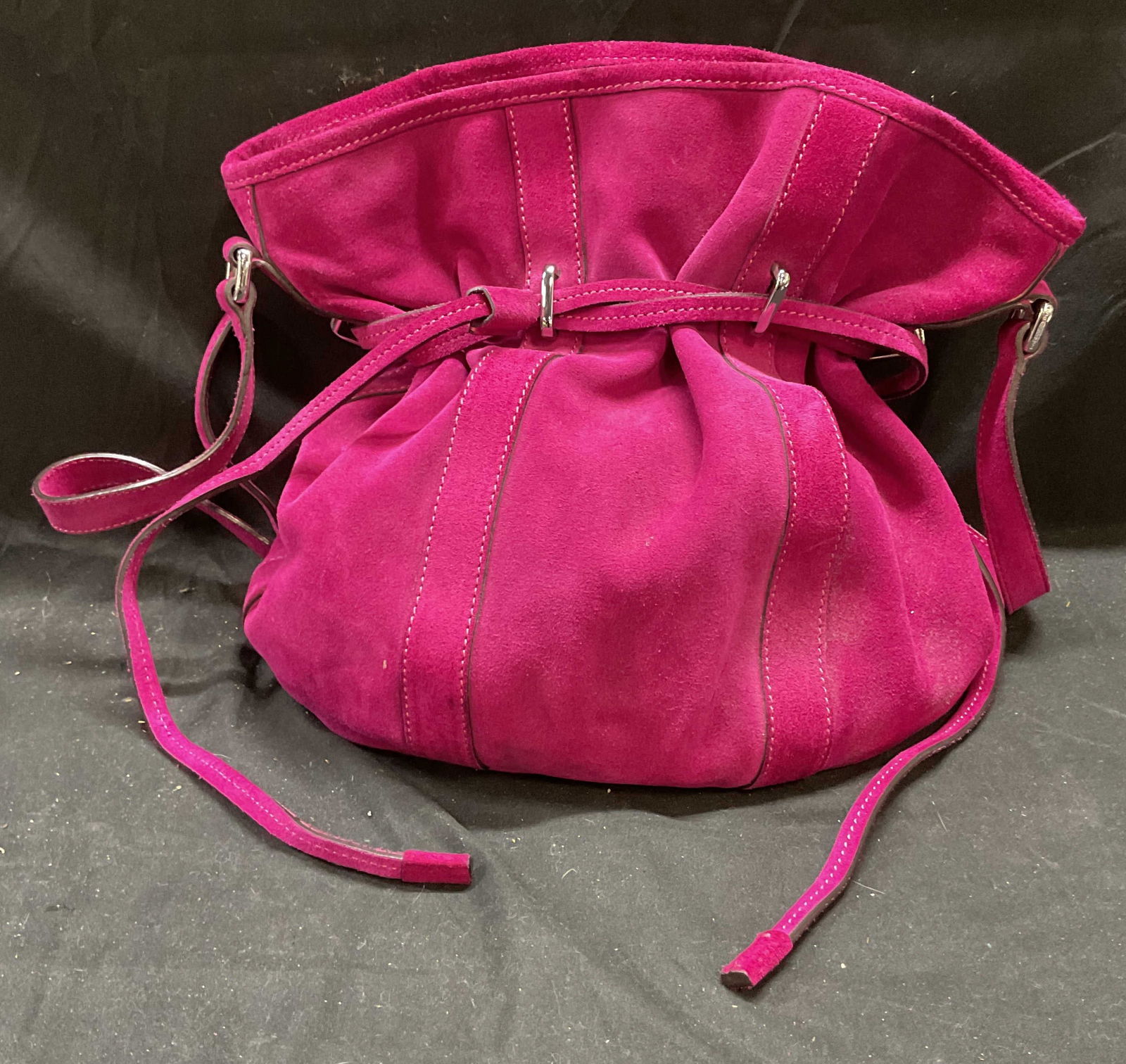 Barbara Bui Purple Suede Handbag, Italy (1 of 6)