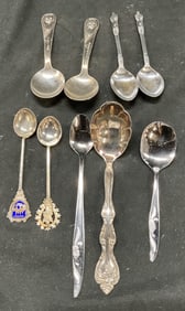 Lot 9 Antique Gerber Silver Plated Spoons