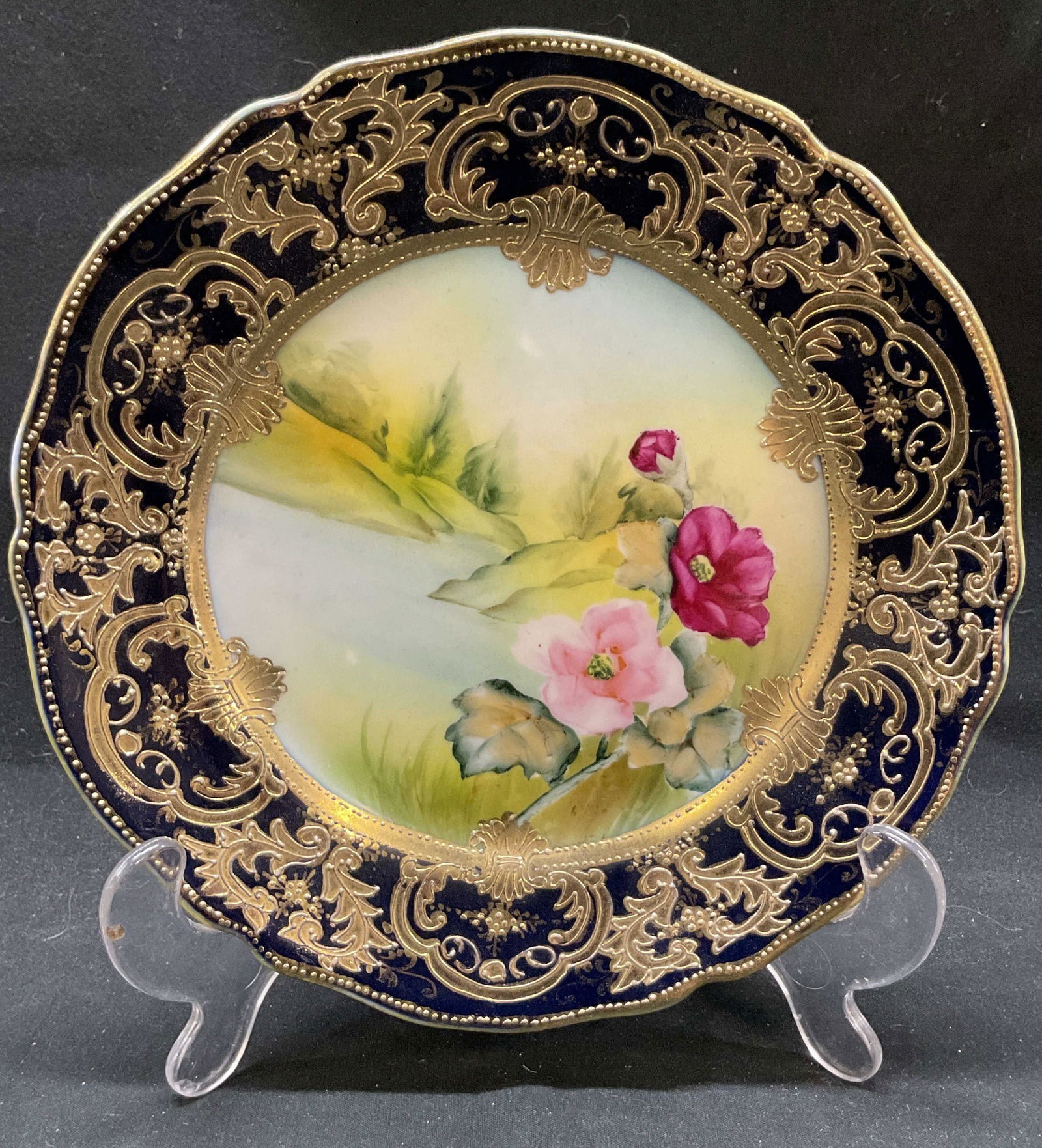 Vtg Nippon Hand Painted Porcelain Salad Plate (1 of 6)