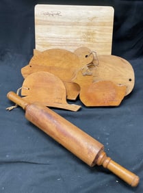 Lot6 Wood Cutting Board & Roll Pin, Wolfgang Puck+