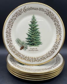 6 LENOX Vintage Commemorative Christmas Plates USA