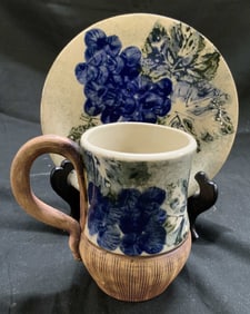 ELLEN EVANS Set 2 Ceramic Plate & Mug USA