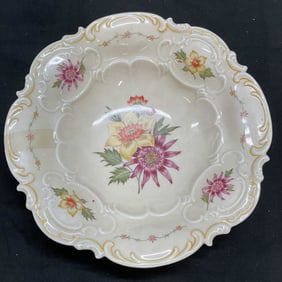 Vtg HUTSCHENREUTHER Floral Porcelain Bowl, Germany