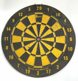 REGENT Vintage Dartboard Blk & Yellow ENGLAND