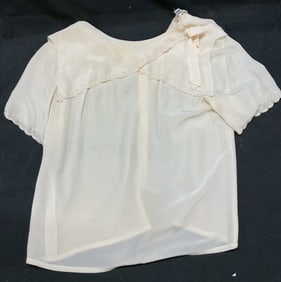 Vtg Bon Genie Grieder Cream Silk Top
