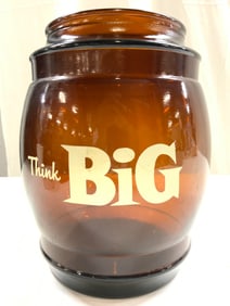 SIESTA WARE THINK BIG Vntg Amber Gls Jar Vessel