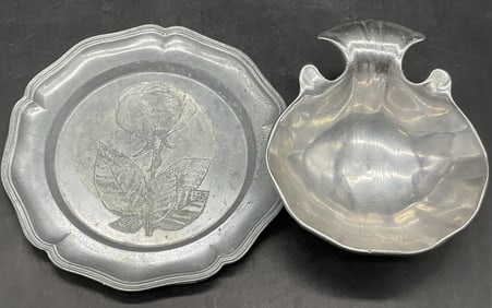 Lot 2 Vintage Pewter Tableware, Wilton Co. +