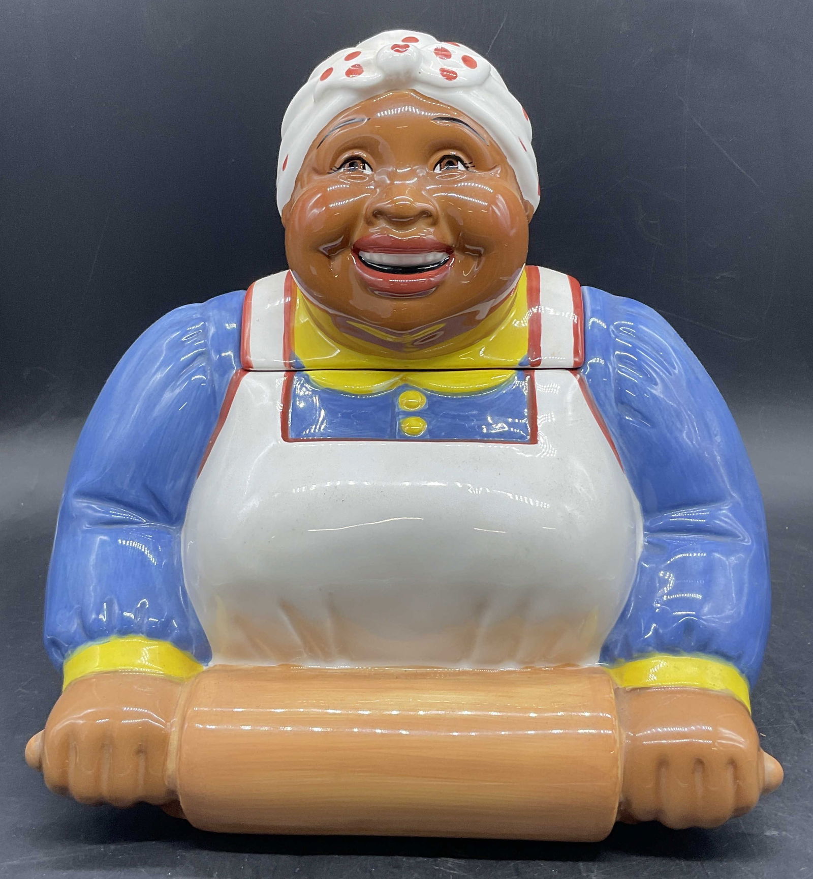 1995 CLAY ART BAKING TIME Figural Cookie Jar, Lid (1 of 9)