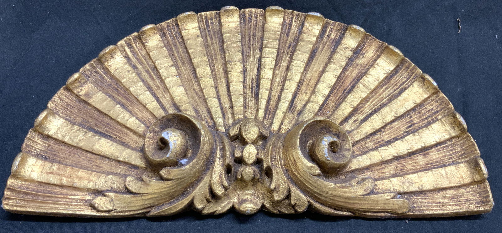 Gilt Plaster Scalloped & Scrolled Wall Hanging (1 of 6)