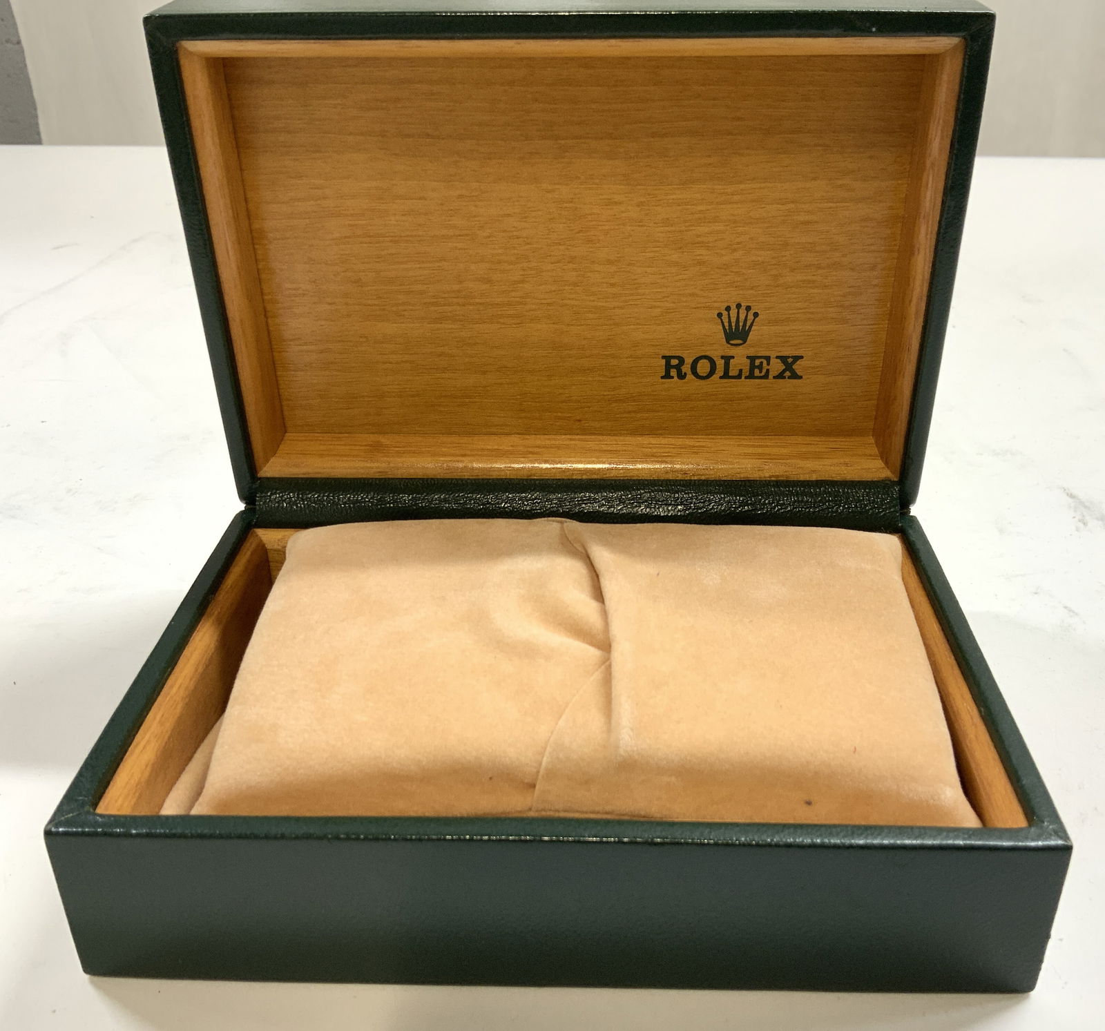 ROLEX Leather Lined Watch Box W Lid Green (1 of 8)