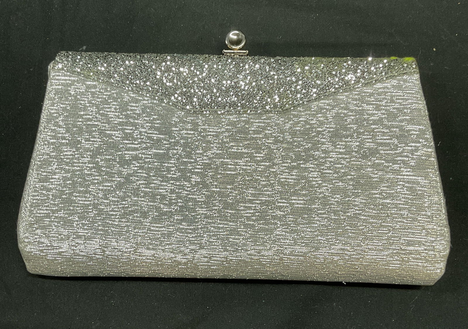 Silver Tone Metallic Sparkle Evening Handbag (1 of 6)