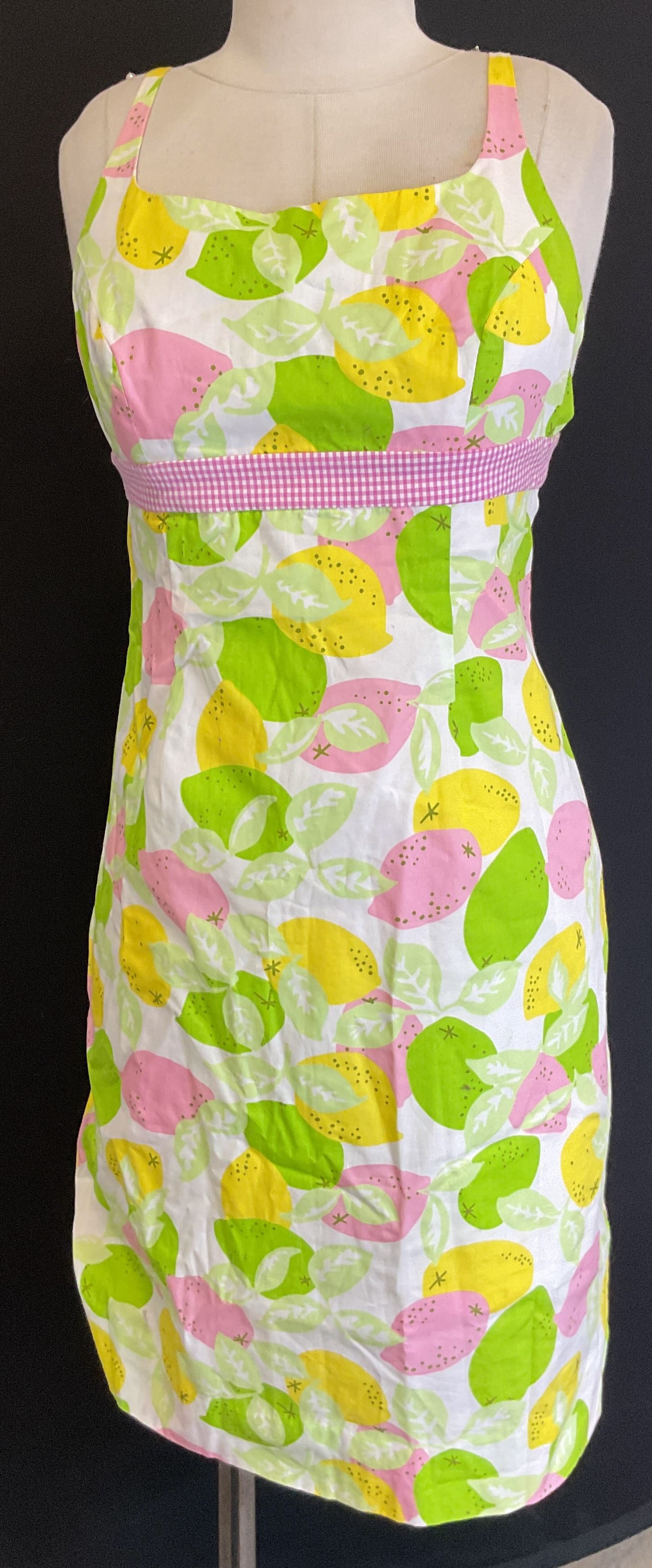 Vtg Lilly Pulitzer Lemon Lime Strap Dress (1 of 8)
