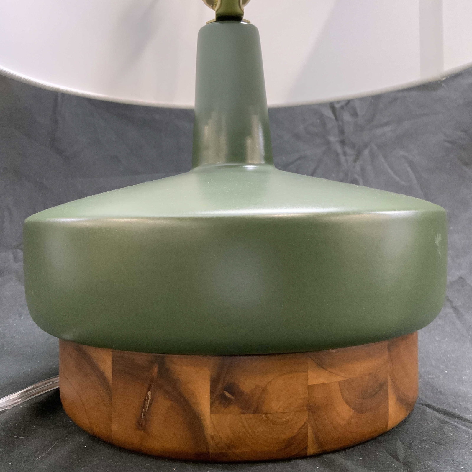 WEST ELM MCM Wood & Ceramic Table Lamp (1 of 7)