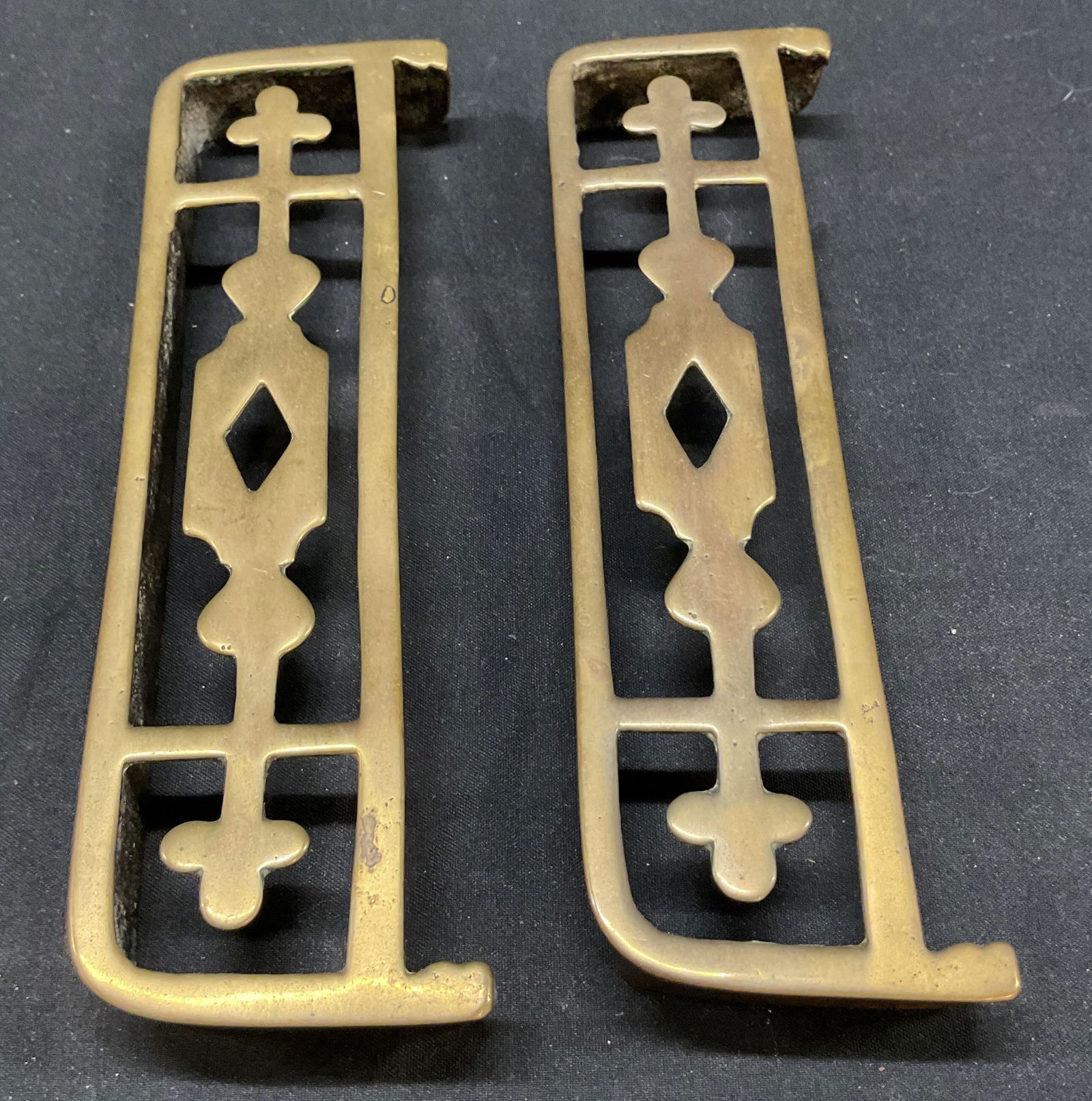 Set 2 Antique Brass Mini Fireplace Fender (1 of 6)