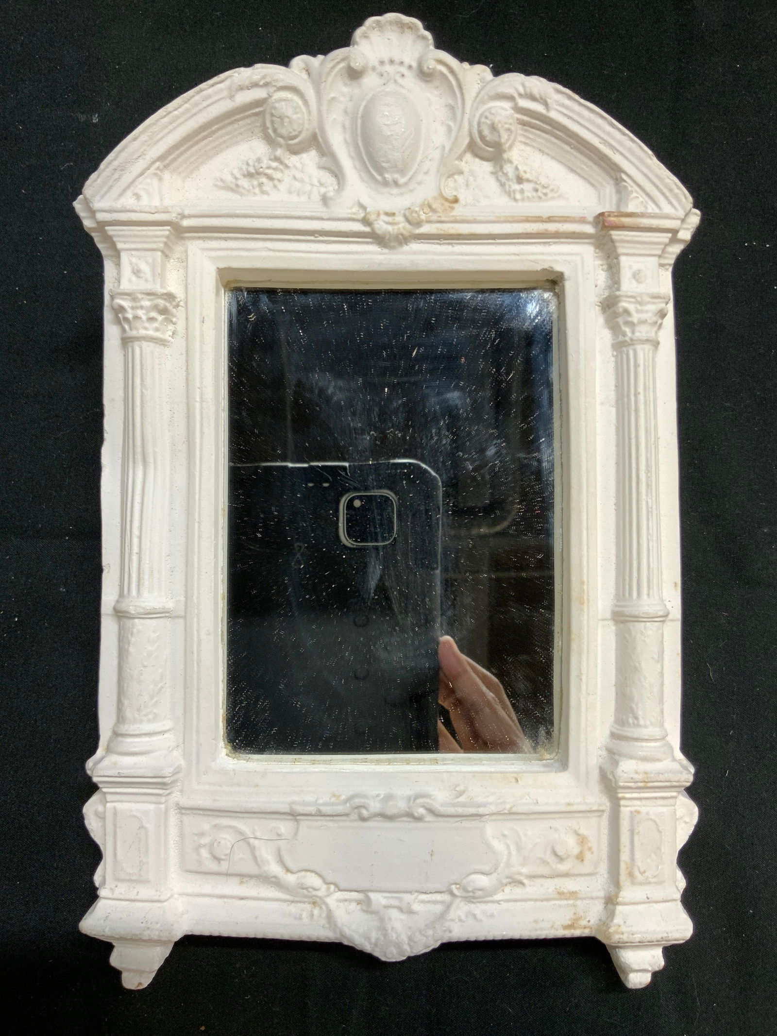 Vintage Plaster Trumeau Wall Mirror White (1 of 7)