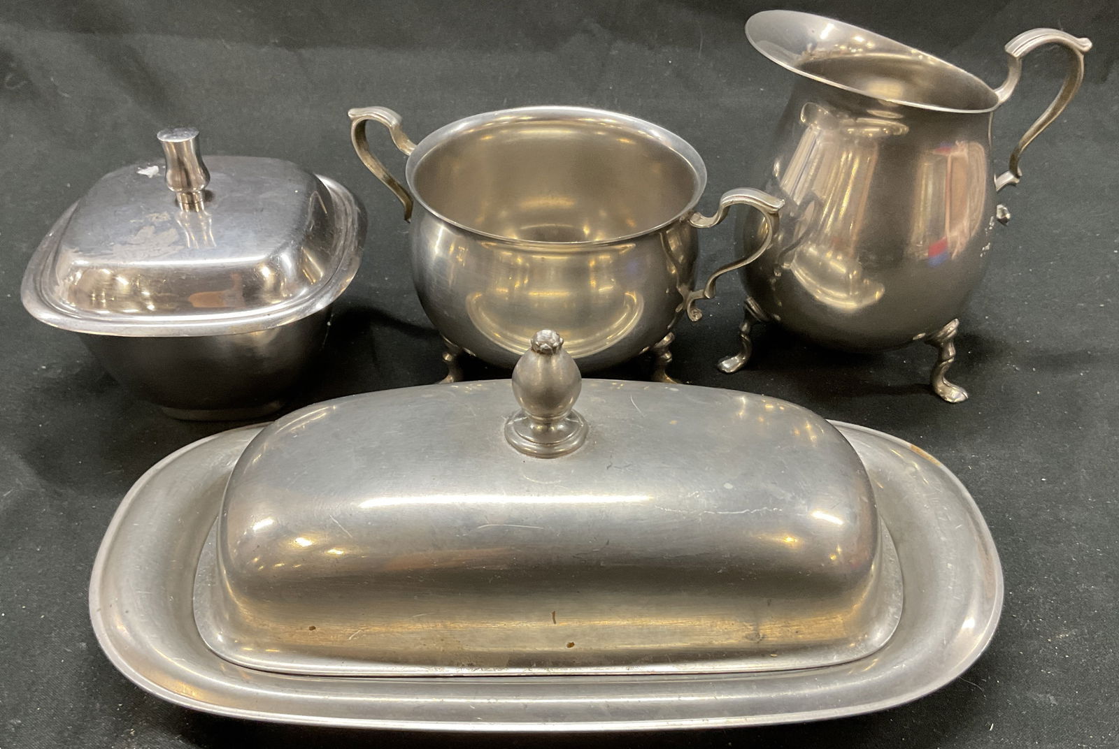 Lot 4 Cultura Stainless Steel Pewter Dish creamer (1 of 8)