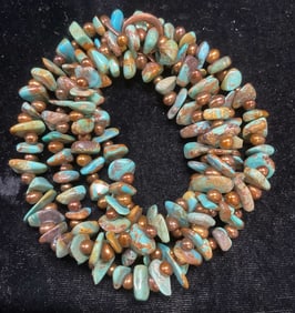 Turquoise & Baroque Pearl Beaded Necklace