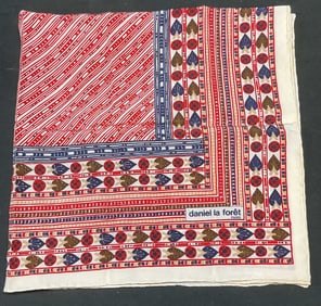 Daniel La Foret Graphic Print Silk Scarf, Italy