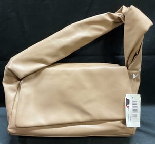 Tan Faux Leather Fold Over Handbag NWT