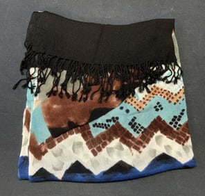 COURAGE B Multicolored Tassel Trim Scarf