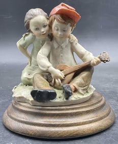 Boy & Girl With Mandolin Composite Figural