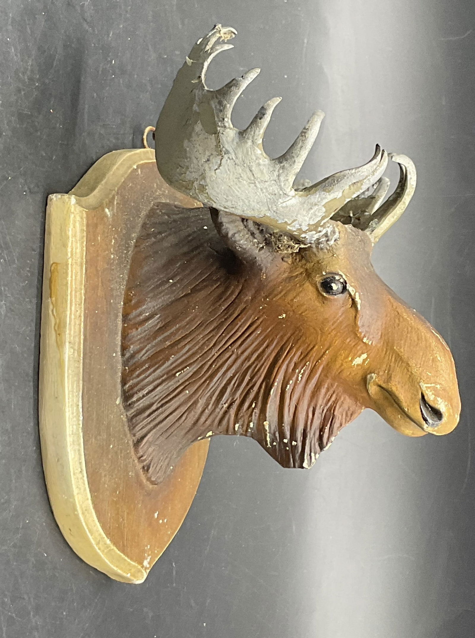 INDIAN LAKE OHIO Cmpst Moose Head Wall Plaque USA (1 of 7)