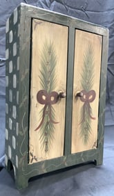Vintage Hand Painted Wooden Doll Closet