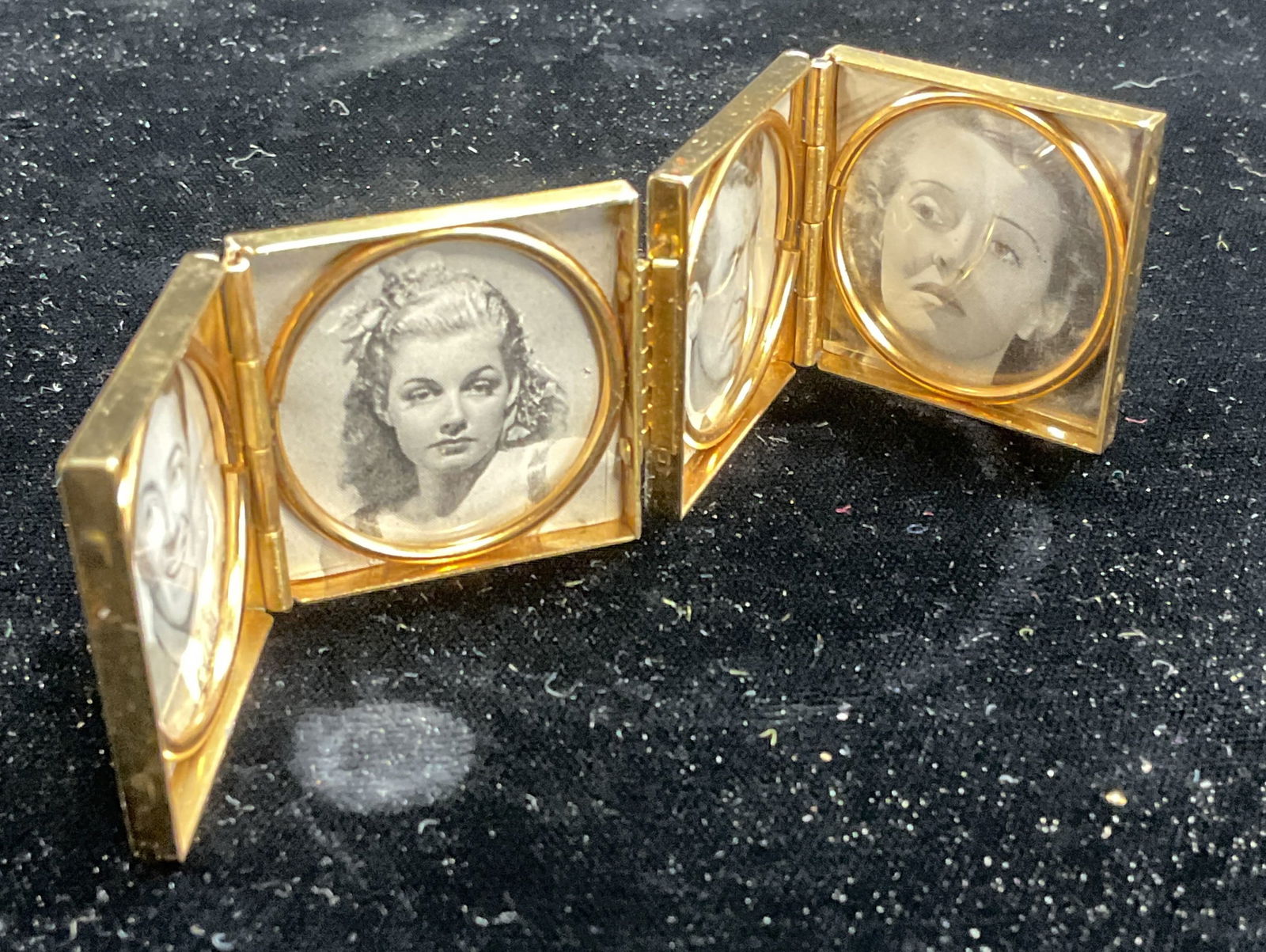 Vintage Gold Tone Folding Mini Picture Frame (1 of 8)