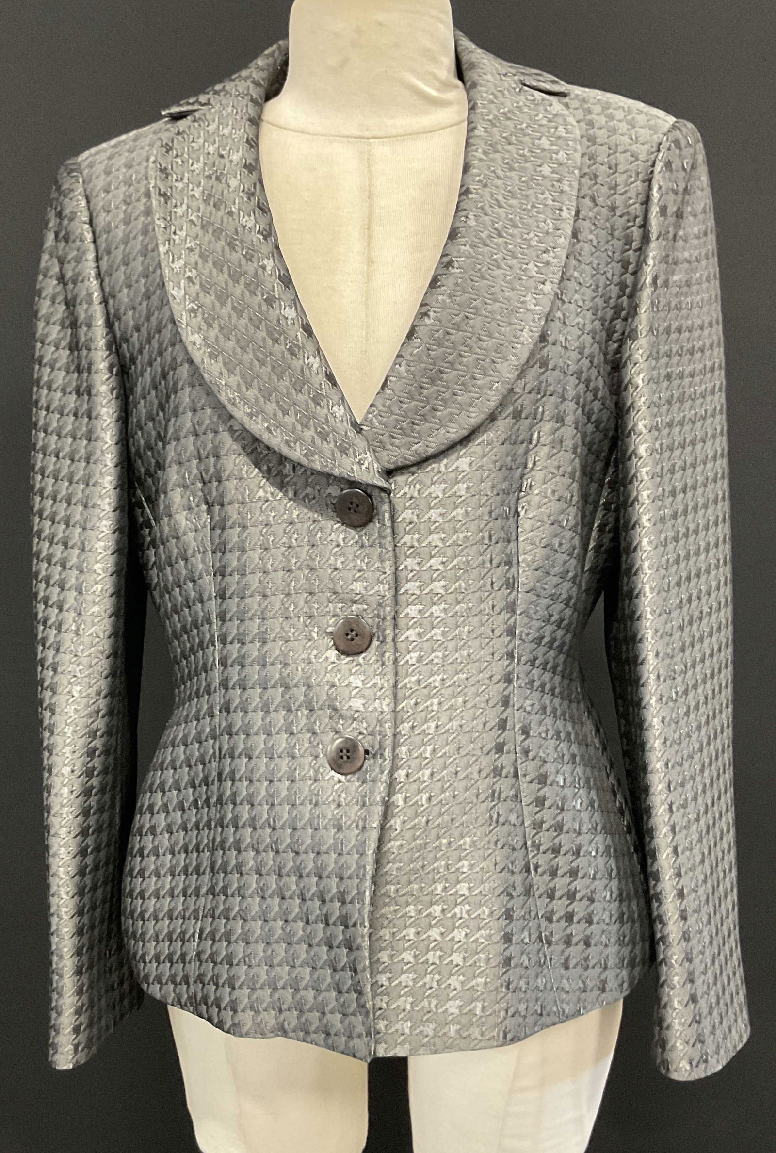 Armani Collezioni Grey Houndstooth Suit Jacket (1 of 9)