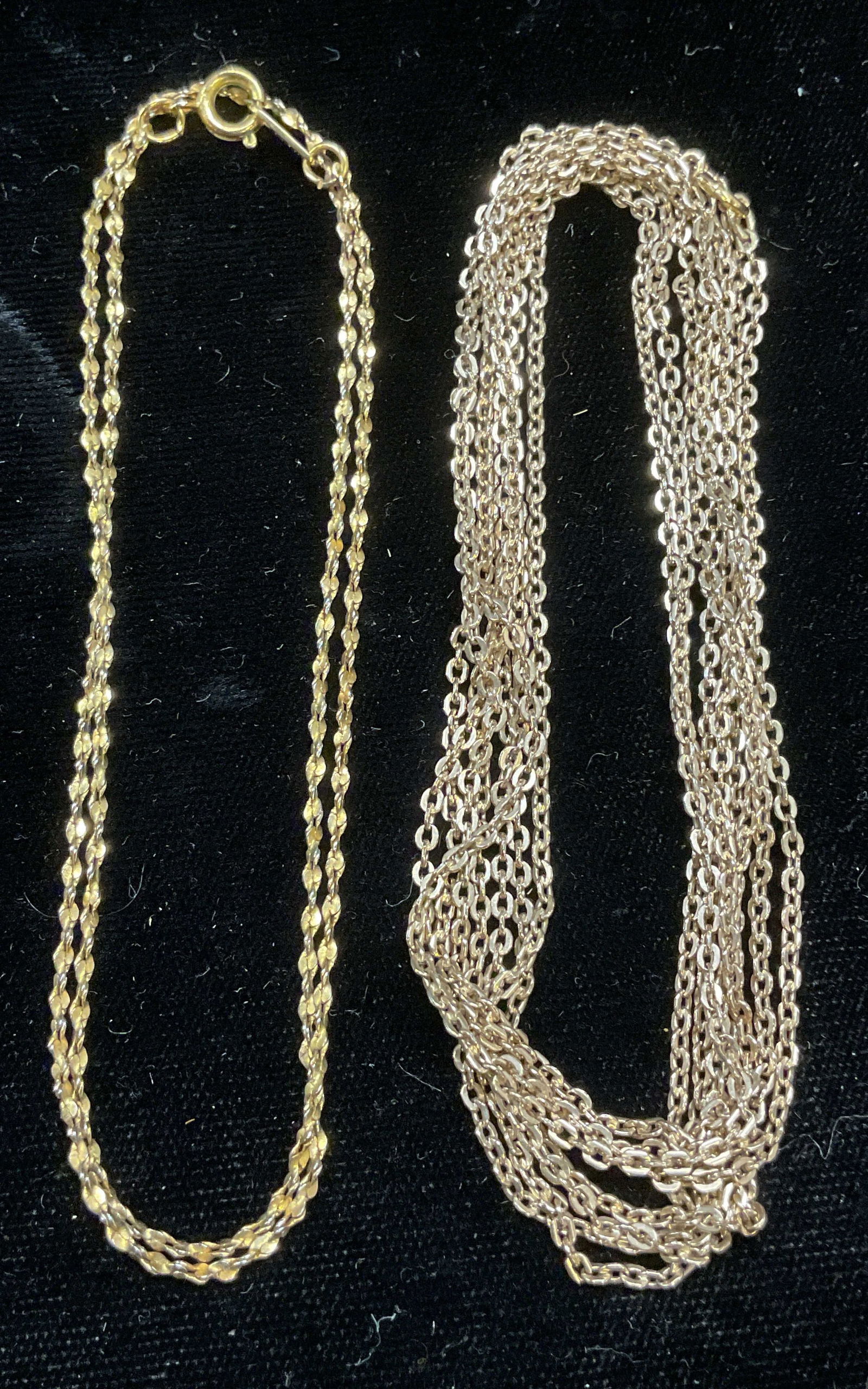 Lot 2 14K Gold Clasp GF & Gold Tn Necklaces (1 of 6)