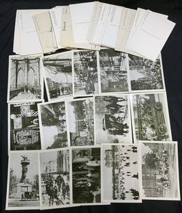 Lot 20+ 1980-1990s DOVER NY Imagery Postcards: Lot 20+ 1980-1990s DOVER NY Imagery Postcards 20+ black & white imagery postcards. Postcards feature images of NYC, museums, trains, people & more. Backside of postcard reads DOVER PUBLICATION INC. Su