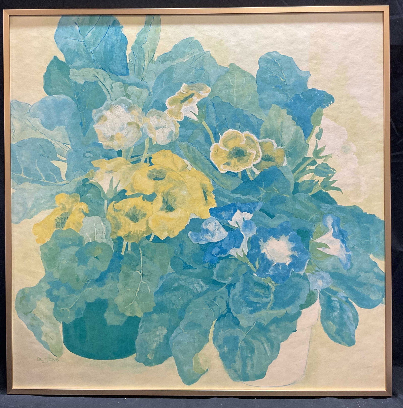 Framed Detjens Still Life Blue Flowers Print (1 of 6)