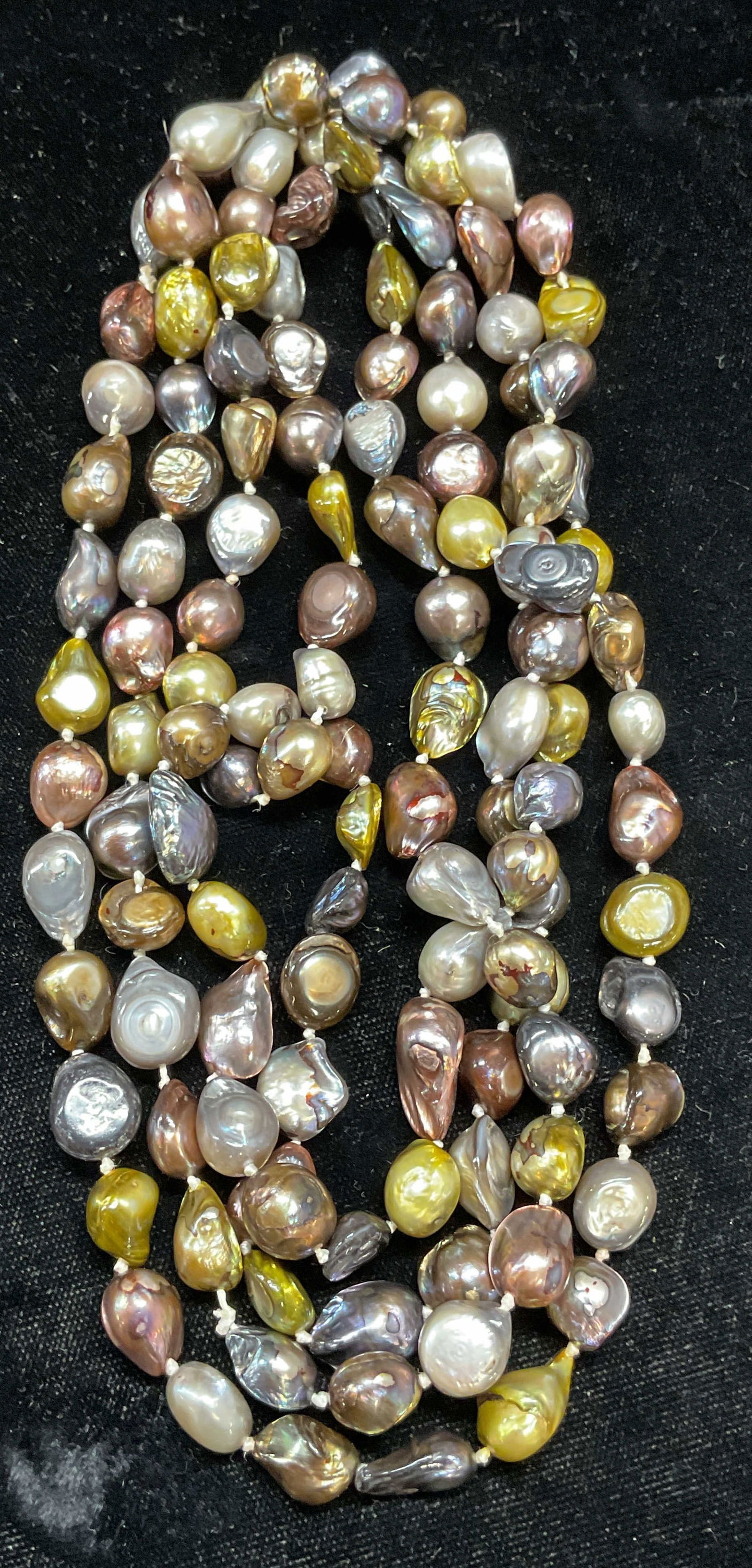 Vintage Heavy Glass Baroque Pearl Necklace (1 of 6)