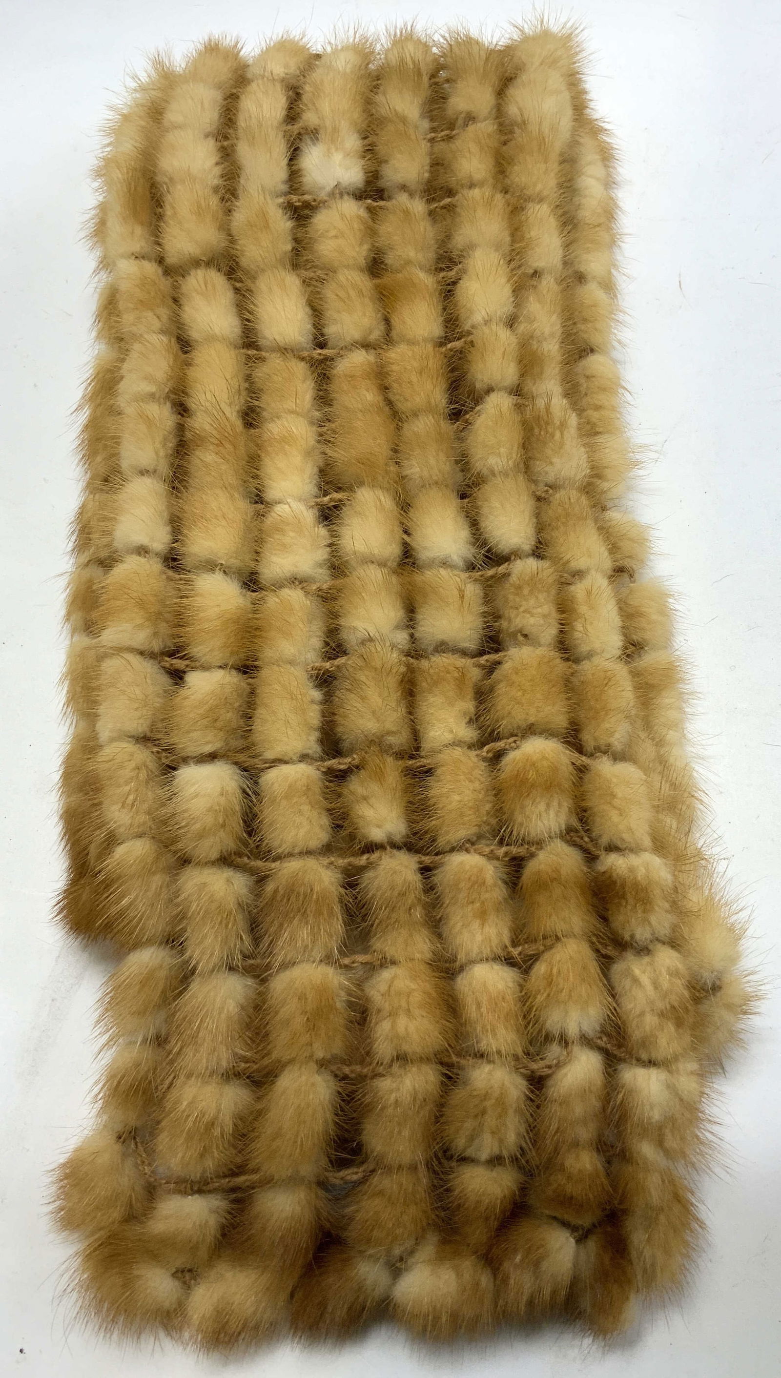Knitted Light Brown Mink Fur Scarf (1 of 6)