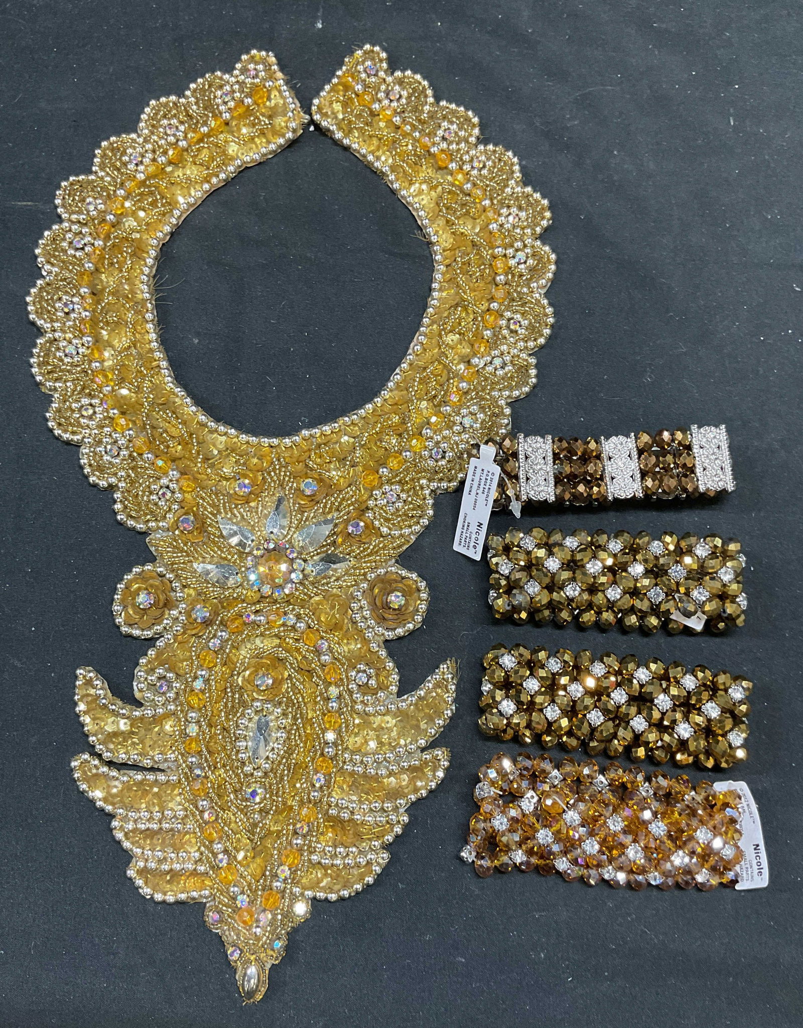 Lot 5 Nicole Crystal Bracelets NWT, Bib Necklace (1 of 7)
