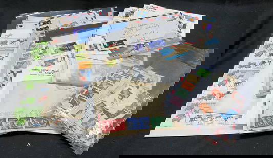 Lot 20+ UK Ireland Scotland Canada All Yrs Stamps: Lot 20+ UK Ireland Scotland Canada All Yrs Stamps. 20+ black & white, colored printed Envelopes and stamps. Stamps included on each envelope. Envelopes feature images of museums, buildings, trains, pe