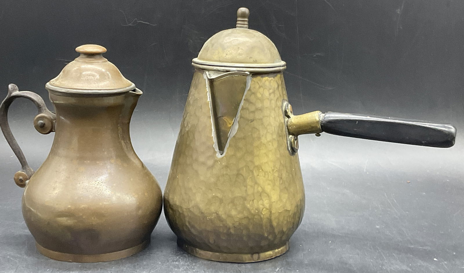 Lot 2 Vintage Metal Hinged Lid Pitchers (1 of 7)