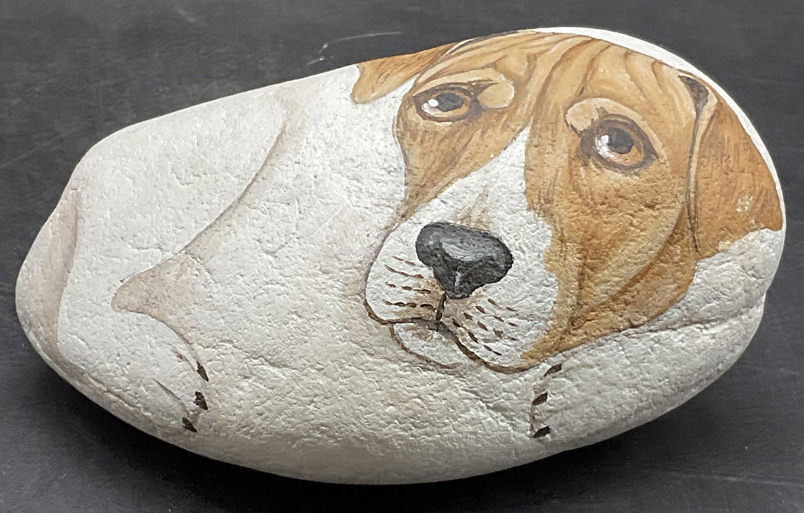 M. POLLOCK 99 Signed Vintage Hand Painted Dog Rock (1 of 7)