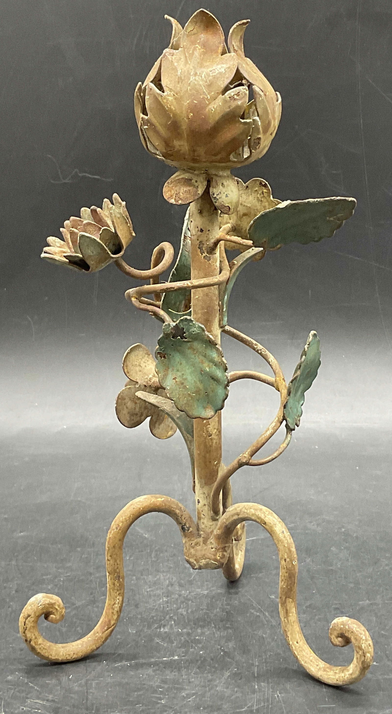 Vintage Metal Floral Motif Candlestick (1 of 7)