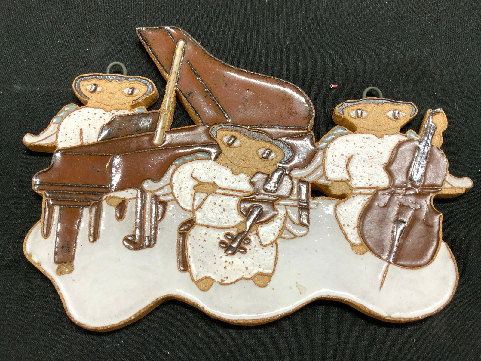 Vntg Ceramic Angelic Band Wall Hanging (1 of 6)