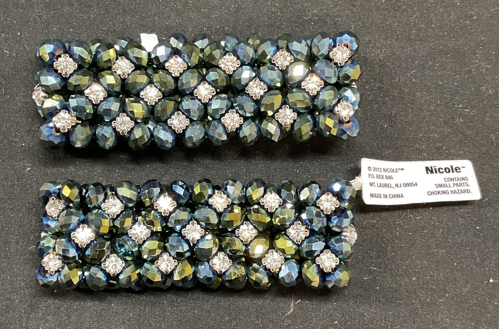 Pair Nicole Blue Crystal Silver Tone Bracelets (1 of 6)