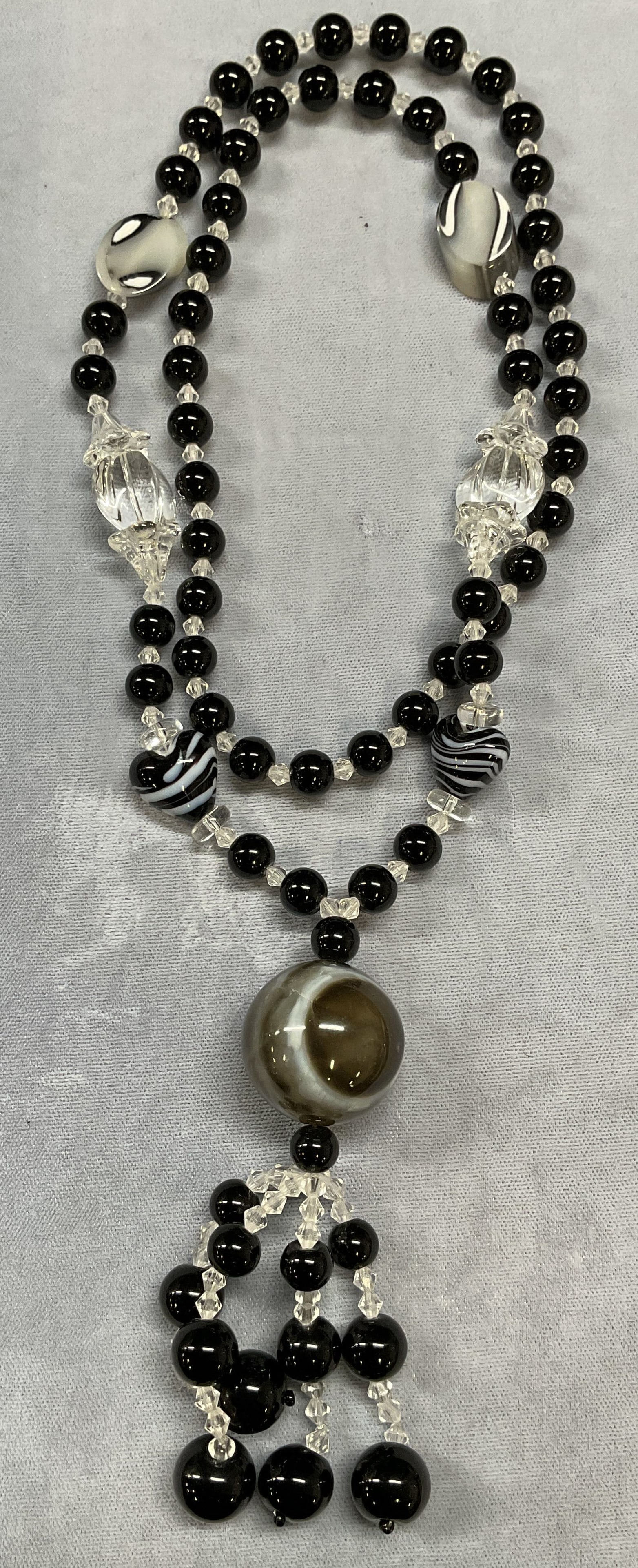 Vintage Agate, Stone, Crystal Beaded Necklace (1 of 6)