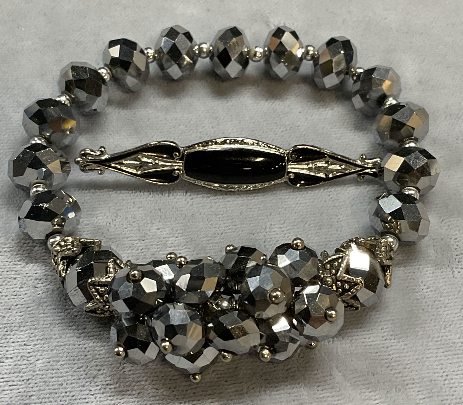 Lot 2 Silver Tone Crystal Bracelet & Brooch (1 of 6)