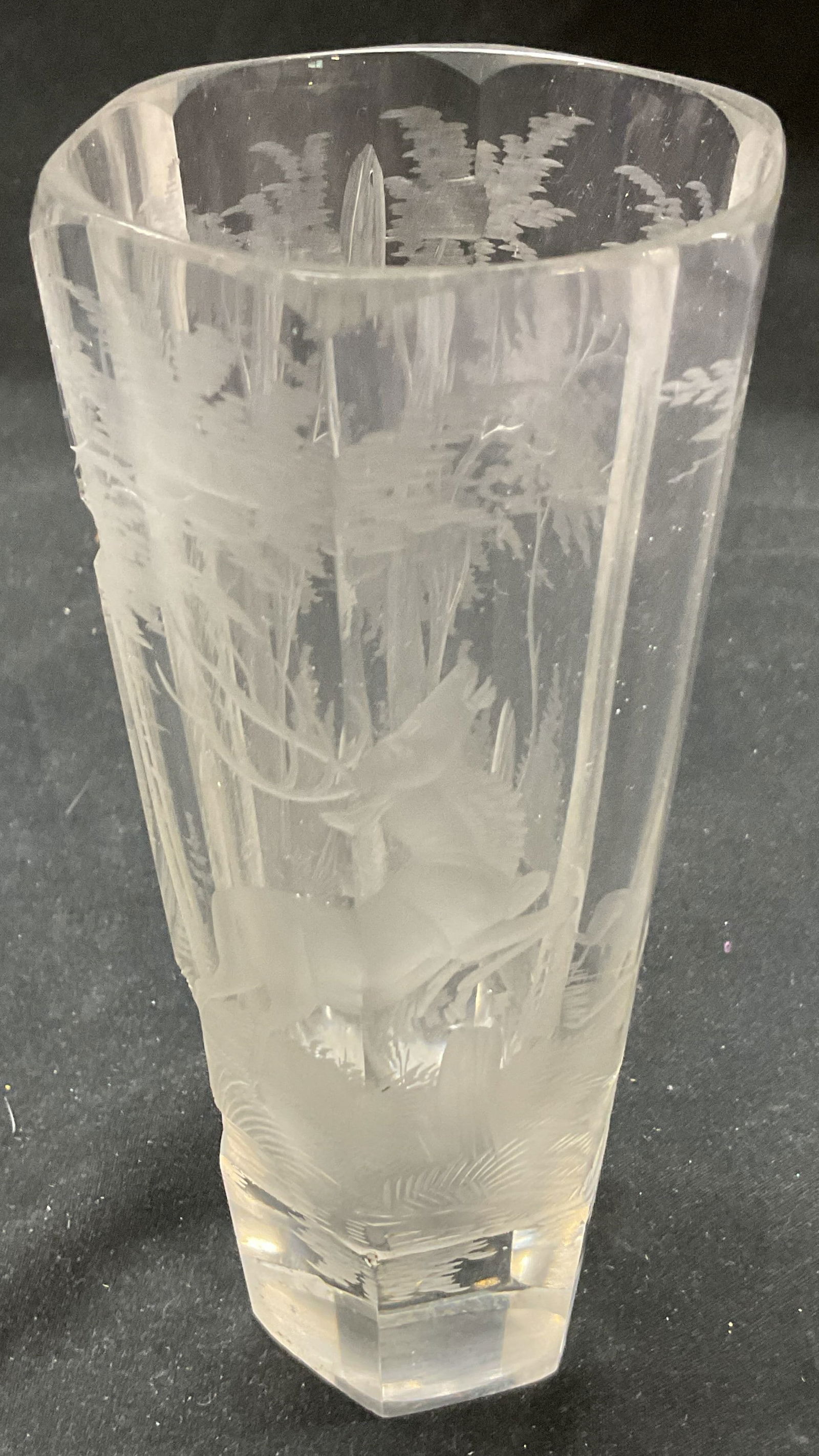 Bohemian Crystal Cut Glass Deer Forest (1 of 6)