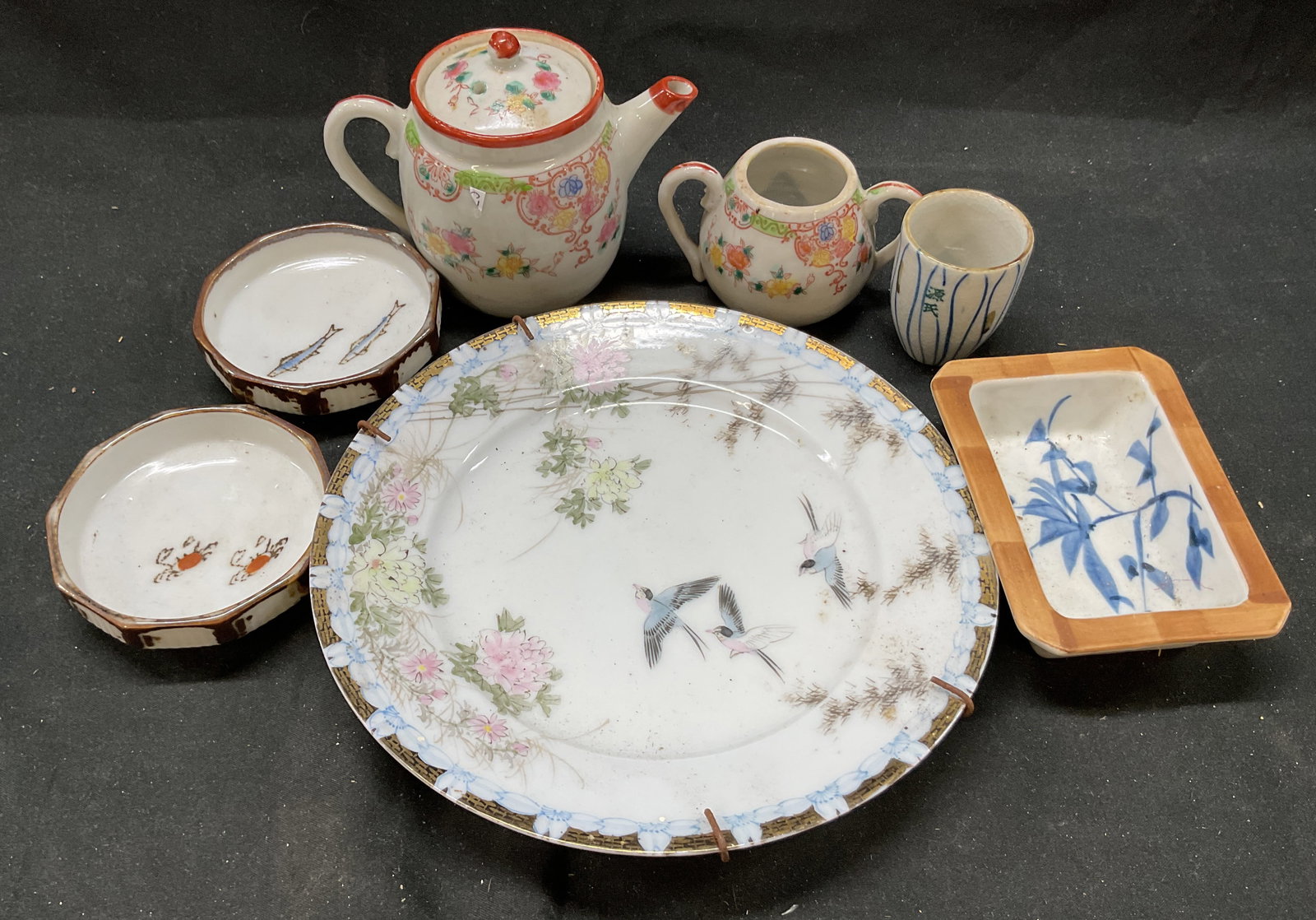 Lot 7 Ceramic Tea Set Plate Trinket Dish Japan+ (1 of 10)